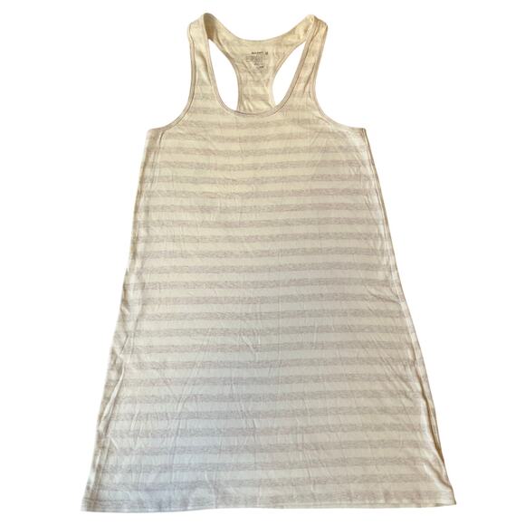 Old Navy Women Dress size M Sleeveless Above Knee Stretchy Casual Stripes Beige - Picture 1 of 7